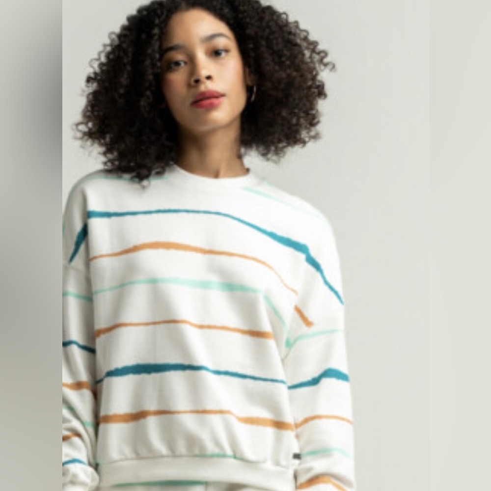 Roxy Women's Striped cropped sweatshirt with Multicolor Stripes size XS